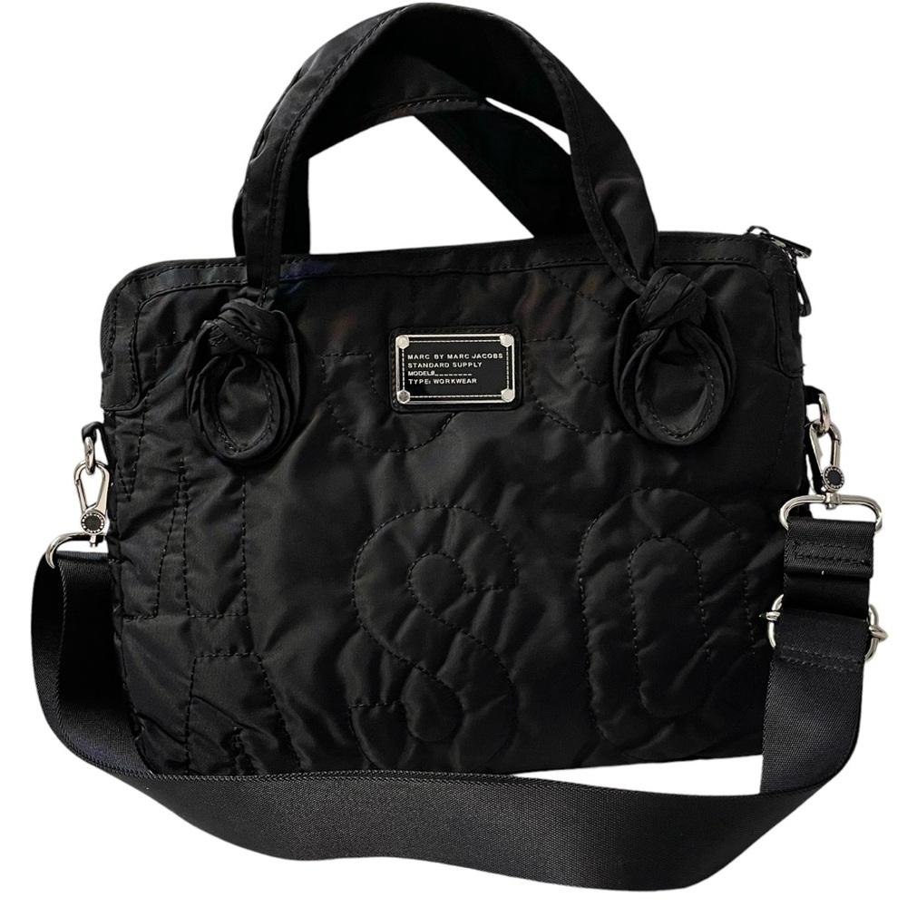 ❤️ NWOT! Marc Jacobs Black Nylon Embroidered 13” Laptop /Messenger Bag
